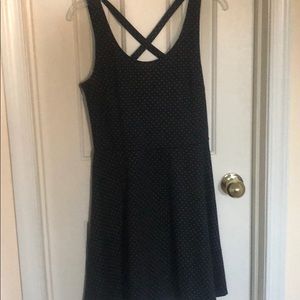 Black polka dot dress